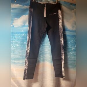 FitWear New Side‎ Panel Leggings White Dust Size 10 Women's